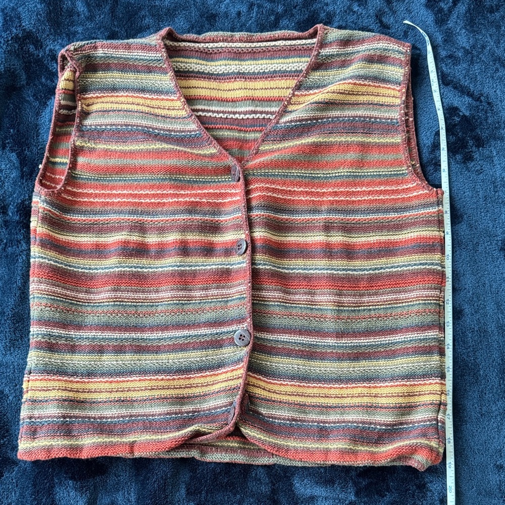 Striped Multicolor Knit Tank Top Vest